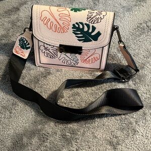 Gallan New York Monstera Leaf Embroidered Crossbody Bag